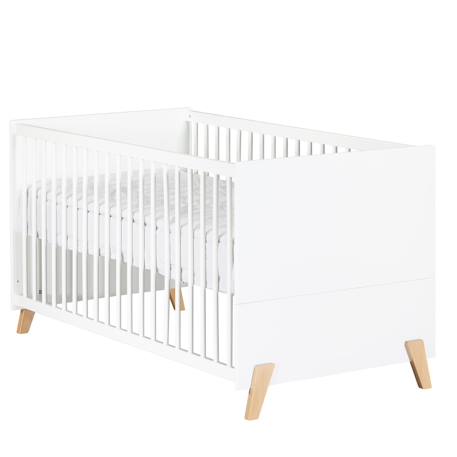 Lit bébé évolutif - little big bed sur pieds en bois - joy Blanc/marron 3 - vertbaudet enfant 