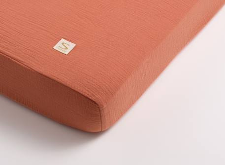Draps housse bébé en coton bio - uni petale Beige+Rouge+Vert 4 - vertbaudet enfant 
