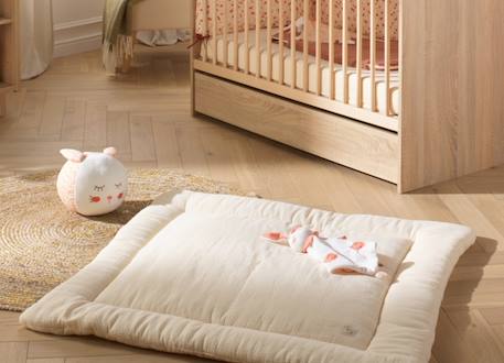 Grand tapis de jeu en double gaze de coton - uni petale Beige+Rose+Rouge+Vert 3 - vertbaudet enfant 