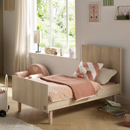 Lit bébé évolutif - little big bed sur pieds bois - paloma Blanc/marron+Marron/beige 10 - vertbaudet enfant 