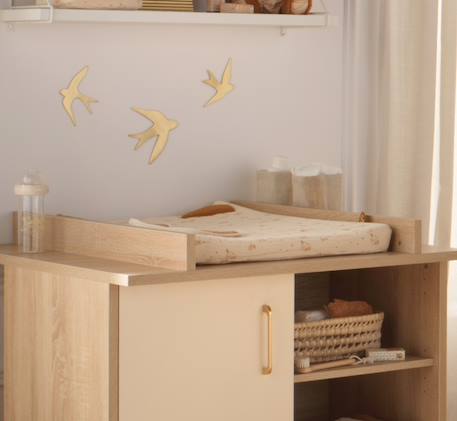 Matelas à langer en double gaze de coton et sa serviette - orsino Beige 5 - vertbaudet enfant 