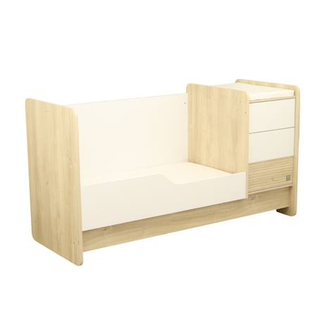 Lit bébé combiné évolutif avec commode à langer 3 tiroirs - paloma Marron/blanc 2 - vertbaudet enfant 