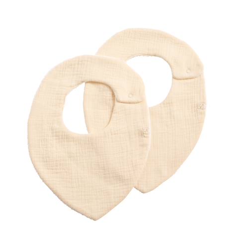 Lot de 2 bavoirs en gaze de coton - uni petale Beige+Rose+Rouge+Vert 1 - vertbaudet enfant 