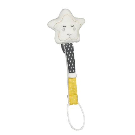 Attache-tétine en velours étoile - babyfan Blanc 1 - vertbaudet enfant 