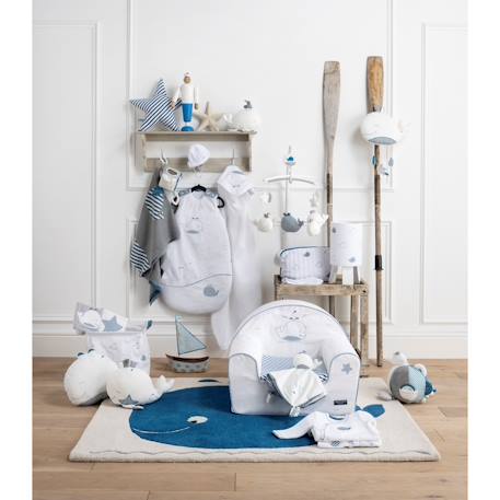 Trousse de toilette en coton bio - blue baleine Blanc 4 - vertbaudet enfant 