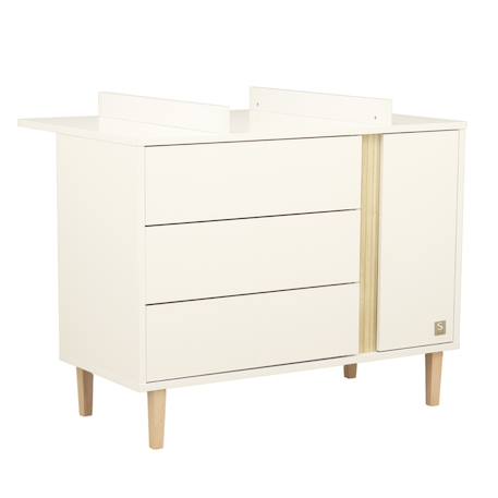 Plan à langer pour commode 3 tiroirs et 1 portes - paloma Blanc 2 - vertbaudet enfant 