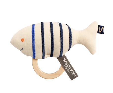 Hochet poisson avec anneau en bois - baby sailor Blanc 1 - vertbaudet enfant 