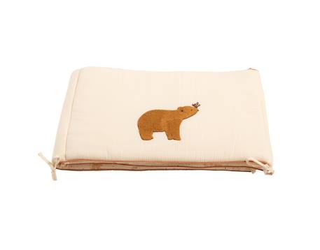 Tour de lit ours en double gaze de coton - orsino Beige 1 - vertbaudet enfant 