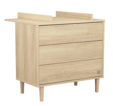Commode 3 tiroirs pieds bois - paloma Blanc/marron+Marron 8 - vertbaudet enfant 