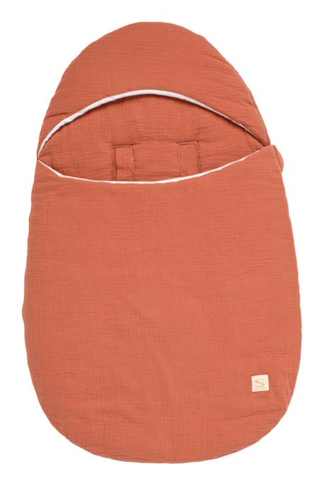 Nid d'ange bébé 5 attaches en double gaze de coton - uni sauge Beige+Rose+Rouge+Vert 5 - vertbaudet enfant 