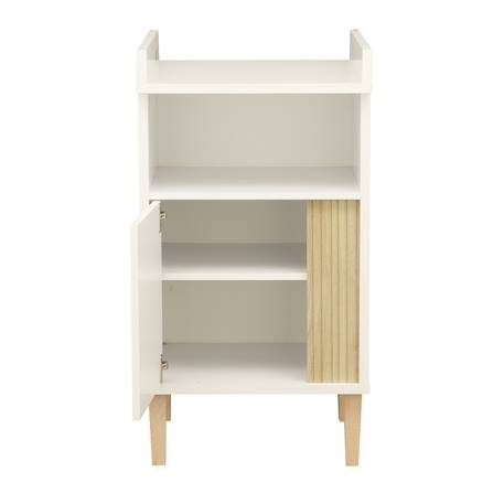 Meuble à langer avec détail imitation bois texturé et pieds bois - paloma Blanc/marron 3 - vertbaudet enfant 