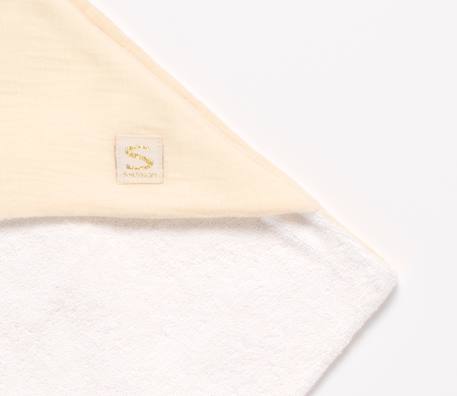 Sortie de bain en double gaze de coton et éponge - uni sauge Beige+Rose+Rouge+Vert 2 - vertbaudet enfant 