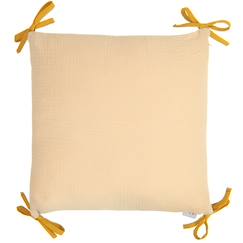 Linge de maison et décoration-Décoration-Taie de coussin modulable avec liens à nouer en gaze de coton