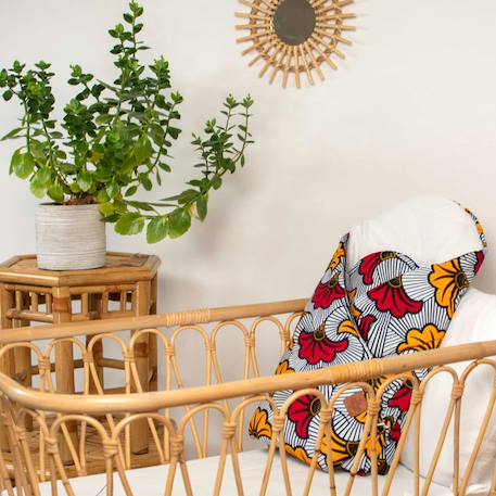 Couverture d'emmaillotage en coton wax fleurs de mariage Bleu+Rouge 8 - vertbaudet enfant 