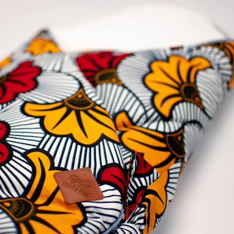 Couverture d'emmaillotage en coton wax fleurs de mariage Bleu+Rouge 7 - vertbaudet enfant 