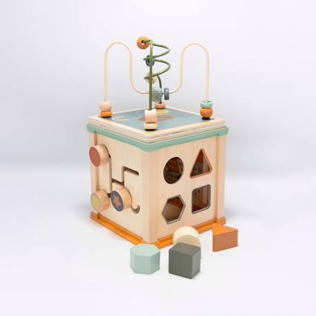 Cube d'activité en bois Multicolore 5 - vertbaudet enfant 
