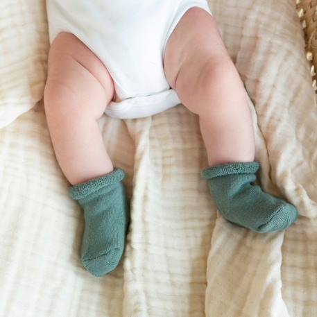 Chaussettes naissance Marron+Vert 6 - vertbaudet enfant 