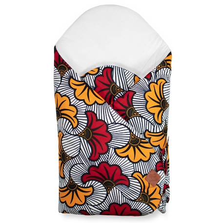 Couverture d'emmaillotage en coton wax fleurs de mariage Bleu+Rouge 6 - vertbaudet enfant 