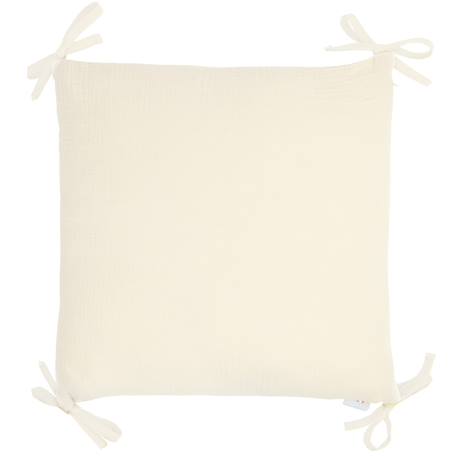 Taie de coussin modulable avec liens à nouer en gaze de coton Beige+Biscuit+Blanc+Écru+Gris+Rose+Vert 9 - vertbaudet enfant 