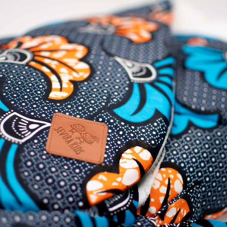 Couverture d'emmaillotage en coton wax fleurs de mariage Bleu+Rouge 3 - vertbaudet enfant 