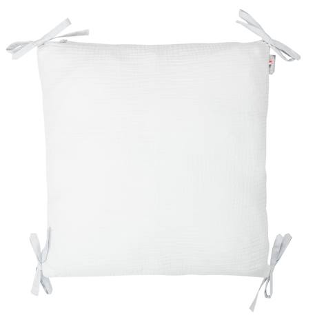 Taie de coussin modulable avec liens à nouer en gaze de coton Beige+Biscuit+Blanc+Écru+Gris+Rose+Vert 11 - vertbaudet enfant 