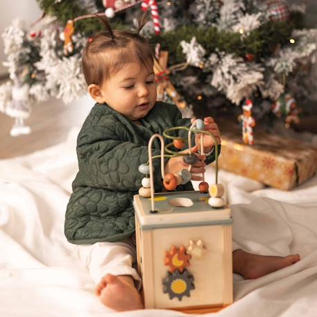 Cube d'activité en bois Multicolore 2 - vertbaudet enfant 