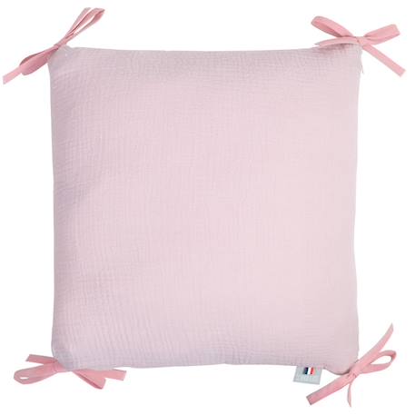 Taie de coussin modulable avec liens à nouer en gaze de coton Beige+Biscuit+Blanc+Écru+Gris+Rose+Vert 14 - vertbaudet enfant 