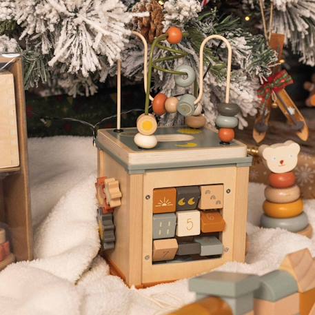 Cube d'activité en bois Multicolore 3 - vertbaudet enfant 