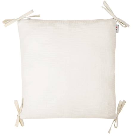 Taie de coussin modulable avec liens à nouer en gaze de coton Beige+Biscuit+Blanc+Écru+Gris+Rose+Vert 1 - vertbaudet enfant 