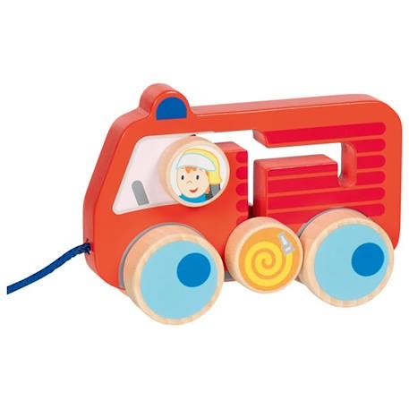 Véhicule à tirer pompiers 112 Rouge 1 - vertbaudet enfant 