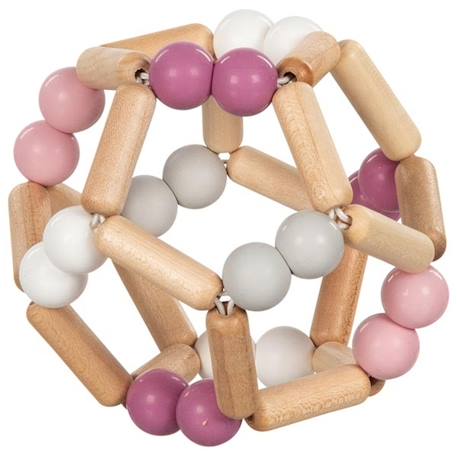 Hochet balle flexible en bois Bleu+Multicolore+Multi-coloured+Rose 7 - vertbaudet enfant 