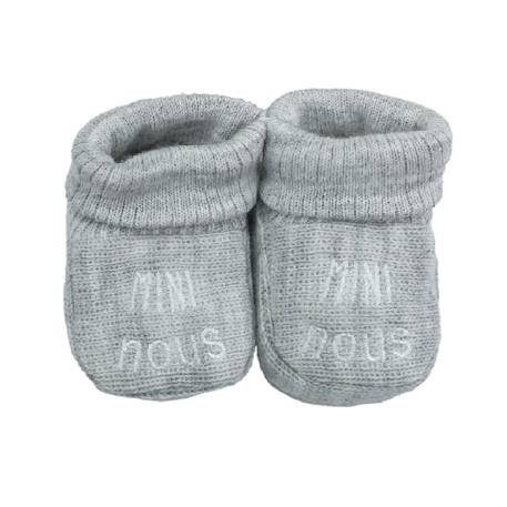 Chaussons naissance - mini nous Beige+Blanc+Bleu marine+Gris+Moutarde+Vert 10 - vertbaudet enfant 