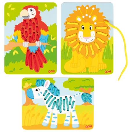 Jeu de lacets savane - set de 3 planches Multi-coloured 2 - vertbaudet enfant 