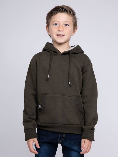 Sweat capuche widem garçon Antra+Kaki+Marron 5 - vertbaudet enfant 