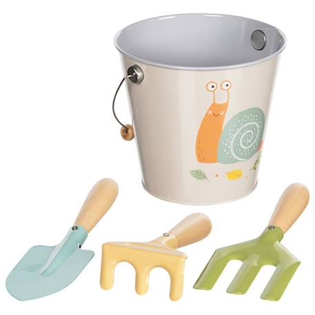 Seau et outils de jardin escargot Gris 1 - vertbaudet enfant 