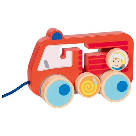 Véhicule à tirer pompiers 112 Rouge 2 - vertbaudet enfant 