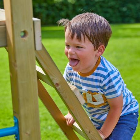 Aire de jeux triple plateforme citronnier bois fsc® Marron - bleu - vert 5 - vertbaudet enfant 