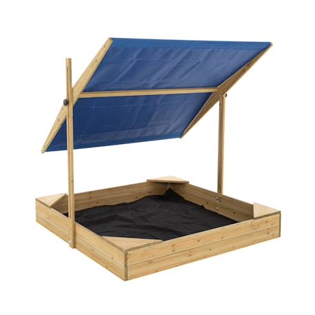 Bac à sable avec auvent  bois fsc® Marron - bleu 3 - vertbaudet enfant 