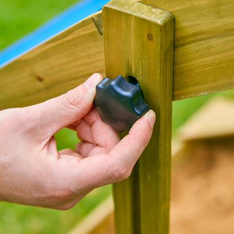 Bac à sable avec auvent  bois fsc® Marron - bleu 2 - vertbaudet enfant 