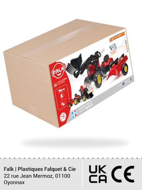 Tractopelle à pédales avec remorque Rouge 5 - vertbaudet enfant 