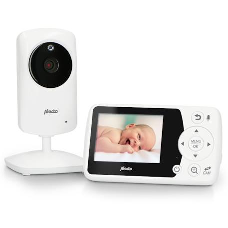 Babyphone avec caméra et écran couleur 2,4 pouces Blanc, noir 1 - vertbaudet enfant 