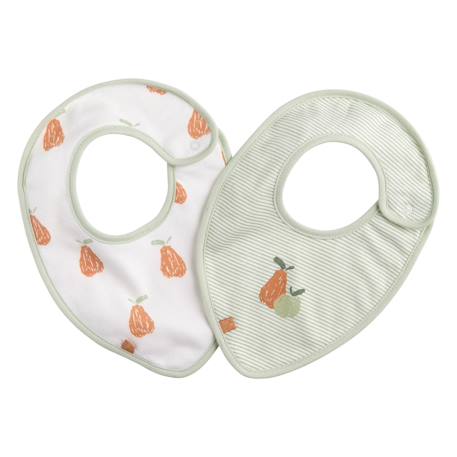 Bavoirs en coton lot de 2 - botanica Vert tilleul 1 - vertbaudet enfant 