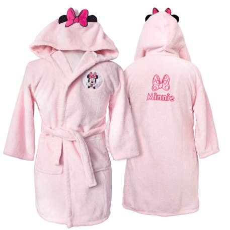 Robe de chambre brodée à capuche, disney minnie love Rose 3 - vertbaudet enfant 