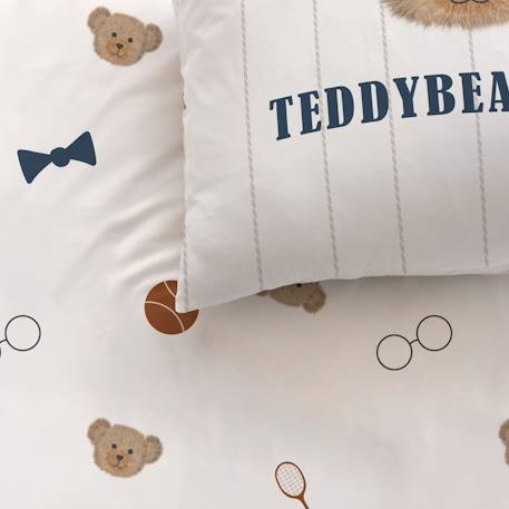 Parure de lit imprimée 100% coton, teddy bear Beige 2 - vertbaudet enfant 