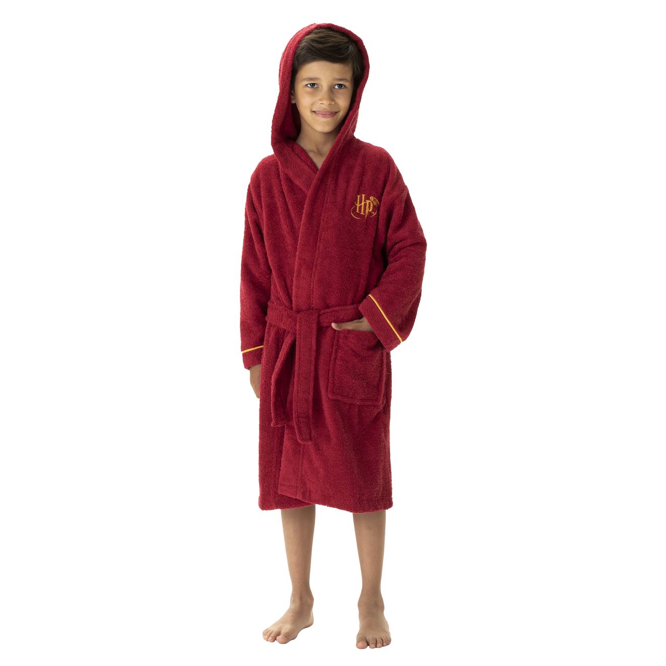 Peignoir-cape Harry Potter Enfant 6/8 Ans – 100% Coton, Brodé Blason Poudlard, Bleu Foncé – Cadeau Fan - 9