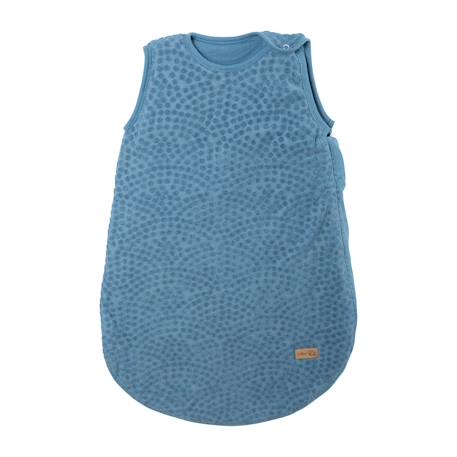 Gigoteuse sans manches en coton bio à pois en relief seashells Bleu indigo+Écru 1 - vertbaudet enfant 