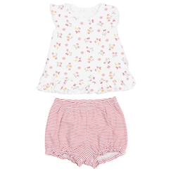 Ensemble t-shirt et short bébé en coton biologique cerise  - vertbaudet enfant