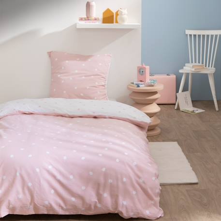 Parure de lit imprimée 100% coton, pink spots Rose 1 - vertbaudet enfant 