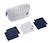 Trousse de toilette en double gaze de coton et carrés éponge - baby sailor Blanc/bleu 1 - vertbaudet enfant 