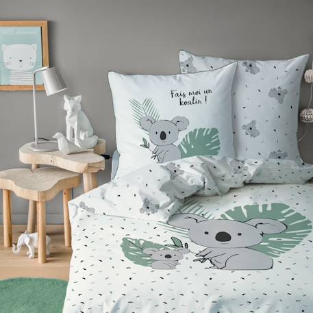 Parure de lit imprimée 100% coton, koalas Ecru 1 - vertbaudet enfant 